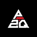PZQ triangle letter logo design with triangle shape. PZQ triangle logo design monogram. PZQ triangle vector logo template with red Royalty Free Stock Photo