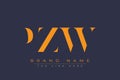 PZW abstract letter logo design Royalty Free Stock Photo