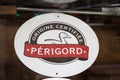 Perigord origine certifiee logo brand and text sign shop specialized in Foie gras