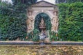 Monster fish, Cupido and a lot of colored busts of Richard Wagner designed by Salavdor DalÃÂ­ in the gardens of Gala Castle