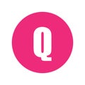 Letter Q logo symbol in pink circle. Royalty Free Stock Photo