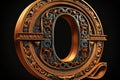 Q 3d medieval letter Medieval style alphabet collection letter illustration generative ai