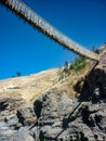 Q`eswachaca, a grass bridge, hanging over the Apurimac river, Quehue, Cusco, Peru Royalty Free Stock Photo