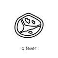 Q fever icon. Trendy modern flat linear vector Q fever icon on w