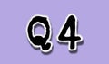 Q4 - Flat Tattered Paper Word on Lilac Background