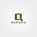 Q letter, Bamboo logo template, creative vector design for business corporate,nature, elements, illustration