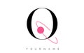 Q Letter Logo Design with a Round Pink Eclipse