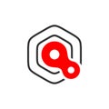 Q Letter Loop Hexagon Shape Logo Template Illustration Design. Vector EPS 10
