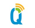 Q letter signal logo template