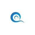 Q letter wave logo Royalty Free Stock Photo