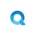 Q letter wave logo Royalty Free Stock Photo