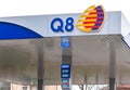 Q8 logo sign with euro fuel prices display Royalty Free Stock Photo