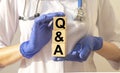 Q and A in medicine concept. Questions and answers for health problems. Healthcare and medical theme