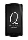 Q on mobile phone screen for QAnon Royalty Free Stock Photo