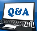 Q&a On Monitor Shows Question And Answer Online Royalty Free Stock Photo