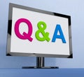 Q&a On Monitor Shows Questions And Answers Online Royalty Free Stock Photo