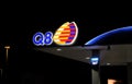 Q8 petrol station at night