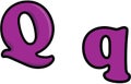 Q Purple Alphabet Cartoon Color Illustration Design