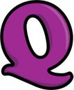 Q Purple Alphabet Color Illustration Design