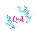 Q and A or question and answer lettering. Design template of post in social for blog. Royalty Free Stock Photo