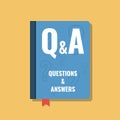 Q&A - questions and answers book, flat style illustration