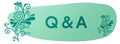 Q And A - Questions And Answers Floral Design Element Turquoise Background Text