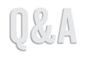 Q&A Questions and Answers text minimalist white grey color 3D word shape and isolated on simple minimal white clean background