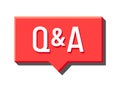 Q and A Red Speech Bubble, Media Icon, Question and Answer Concept. Uppercase Letters, Forum FAQ, Communication Royalty Free Stock Photo