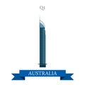 Q1 tower Gold Coast Queensland Australia vector flat attraction