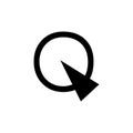 Q typography vector monogram illustration Royalty Free Stock Photo