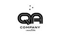 QA black and white combination alphabet bold letter logo with dots. Joined template design for business and company