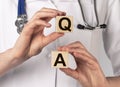 QA and Q concept of questions and answers medicine