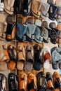 Qaisariya Al-Ahsa Souq, Saudi Arabia - April 27th 2023: Traditional male sandals are being sold on the traditional market in Saudi