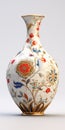 Qajar Art Inspired Flower Vase 3d Model - Uhd Image