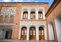 Qajar dinasty historical building Asef mansion with patterns and relief on the brick walls