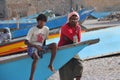 Yemen, Socotra, fishermen Royalty Free Stock Photo