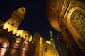 Qalawun complex at night, islamic Cairo, Egypt Royalty Free Stock Photo