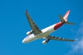 Qantas A330 in flight Royalty Free Stock Photo