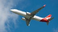 Qantas A330 in flight Royalty Free Stock Photo