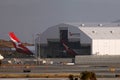 Qantas A380 in the air shed, Los Angeles Airport, LAX