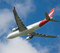 Qantas Airbus A330 in flight Royalty Free Stock Photo