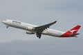 Qantas Airbus A330 departing for a long haul flight Royalty Free Stock Photo