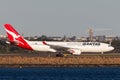 Qantas Airbus A330 large passenger airliner on the tarmac at Sydney Airport