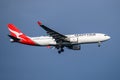 Qantas Airlines Airbus A330 Arriving at Sydney Airport Royalty Free Stock Photo