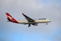 Qantas Airlines Airbus A330 Arriving at Sydney Airport Royalty Free Stock Photo