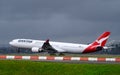 Qantas Airlines Airbus A330 departing Sydney Royalty Free Stock Photo