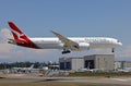 Qantas Airlines Boeing 787-9 dreamliner landing on runway