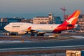 Qantas Airways Boeing 747-400 VH-OJJ passenger plane taxiing at Frankfurt Airport