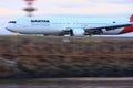 Qantas Boeing 767 in motion