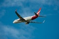 Qantas Boeing 737-800 in flight Royalty Free Stock Photo